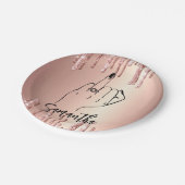 Glitzer Tropfen Junggeselinnen-Abschied | BRAUTPAR Pappteller (Schrägansicht)