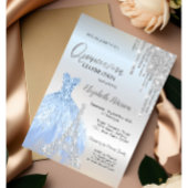 Glitzer-Tropfen, Kleid, Eiffelturm Quinceañera Einladung