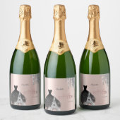 Glitzer Tropfen, Kleid, Eiffelturm Süß 16 Schaumweinetikett (Flaschen)