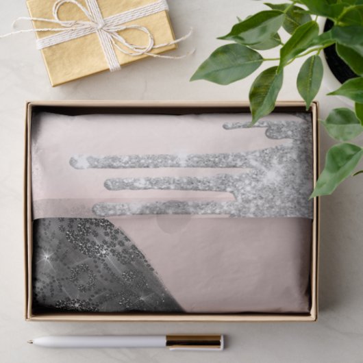 Glitzer Tropfen, Kleid, Eiffelturm Süß 16 Seidenpapier (Geschenk)