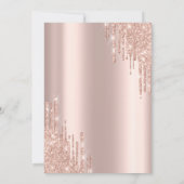 Glitzer Tropfen kleiden Blumen 18. Geburtstag Einladung (Rückseite)