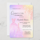 Glitzer-Tropfen, Kleidung, Eiffelturm OmbreQuincea Einladung (Vorderseite)