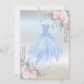 Glitzer Tropfen, Kleidung, Eiffelturm Rose Quincea Einladung (Rückseite)