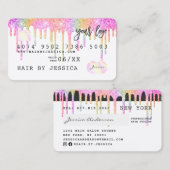 Glitzer Tropfen Kreditkarte holografische Regenbog Visitenkarte (Vorne/Hinten)