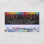 Glitzer Tropfen | Leather Bokeh | Mode Visitenkarte (Rückseite)