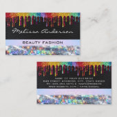 Glitzer Tropfen | Leather Bokeh | Mode Visitenkarte (Vorne/Hinten)