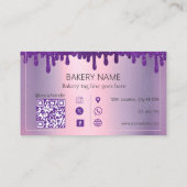 Glitzer Tropfen Lila Kuchen Bäckerei Treuekarte (Rückseite)
