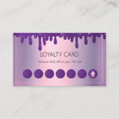Glitzer Tropfen Lila Kuchen Bäckerei Treuekarte (Vorderseite)