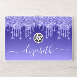 Glitzer Tropfen Lila Personalisiert HP Laptop-Aufkleber