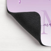 Glitzer Tropfen Lila Plum Sparkle Monogram Elegant Mousepad (Ecke)