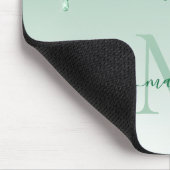 Glitzer Tropfen Mint Green Sparkle Monogram Elegan Mousepad (Ecke)