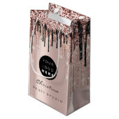 Glitzer-Tropfen mit benutzerdefinierten Logo-Rendi Kleine Geschenktüte (Rückseite Schrägansicht)