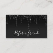 Glitzer-Tropfen mit schwarzen Imitaten auf der sch Visitenkarte (Vorderseite)