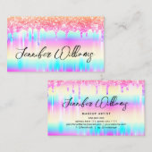 Glitzer Tropfen Moderne Makeup Künstlerfarben Visitenkarte (Vorne/Hinten)