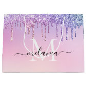 Glitzer-Tropfen-Mono-Pastellfarben Große Geschenktüte (Vorderseite)