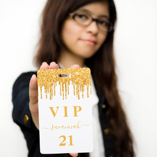 Glitzer Tropfen monogramm vip Ausweis
