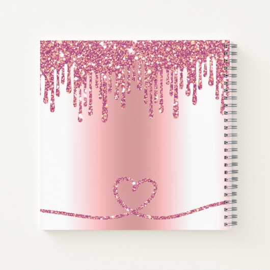 Glitzer Tropfen Pink Feet Baby Showbook Notizblock (Rückseite)