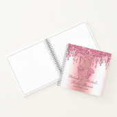 Glitzer Tropfen Pink Feet Baby Showbook Notizblock (Innenseite)