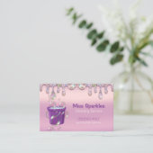 Glitzer Tropfen Reinigungsdienste Visitenkarte (Stehend Vorderseite)