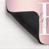 Glitzer-Tropfen rosa Monogramm Mousepad (Ecke)