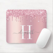 Glitzer-Tropfen rosa Monogramm Mousepad (Mit Mouse)