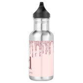 Glitzer Tropfen Rosa Rosa Goldgold Edelstahlflasche (Rechts)