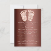 Glitzer Tropfen Rose Braun Duschbad Feet Einladung (Vorderseite)