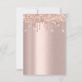 Glitzer Tropfen Rose Confetti Bridal Sweet 16. Einladung (Rückseite)