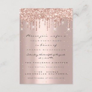 Glitzer Tropfen Rose Confetti Bridal Sweet 16. Einladung