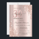 Glitzer Tropfen Rose Gold 30. Geburtstag Party Einladung<br><div class="desc">Moderne,  schicke und glamouröse mit Glitzer-Tropfen auf einem goldenen Hintergrund der Rose.</div>