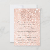 Glitzer Tropfen Rose Gold Baby Dusche Fußnote Einladung (Vorderseite)