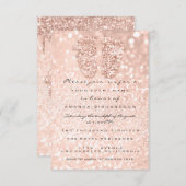 Glitzer Tropfen Rose Gold Baby Dusche Fußnote Einladung (Vorne/Hinten)