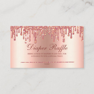Glitzer Tropfen Rose Gold Baby Dusche Windeln Wind Begleitkarte