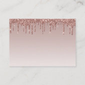 Glitzer Tropfen Rose Gold Baby Dusche Windeln Wind Begleitkarte (Rückseite)