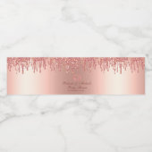 Glitzer Tropfen Rose Gold Baby Feet Babydusche Wasserflaschenetikett (Einzelnes Label)