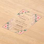 Glitzer Tropfen Rose Gold Blumensüß 16 Acryleinladungen (Ablage )