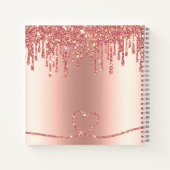 Glitzer Tropfen Rose Gold Feet Baby Showbook Notizblock (Rückseite)