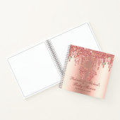 Glitzer Tropfen Rose Gold Feet Baby Showbook Notizblock (Innenseite)