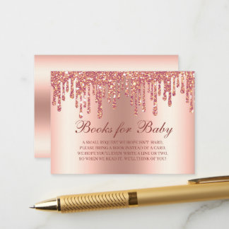 Glitzer Tropfen Rose Gold Kinderdusche Bücher für Begleitkarte