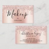 Glitzer Tropfen Rose Gold Metallic Makeup Künstler Visitenkarte (Vorne/Hinten)