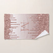 Glitzer Tropfen Rose Gold Monogram Feminine Script Badhandtuch Set (Handtuch)
