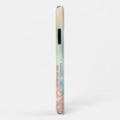 Glitzer Tropfen Rose Gold, Monogramm Holografie Case-Mate iPhone Hülle (Hinten/Rechts)