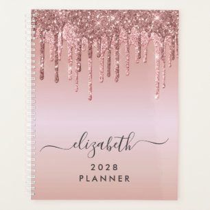 Glitzer Tropfen Rose Gold Personalisiert Planer