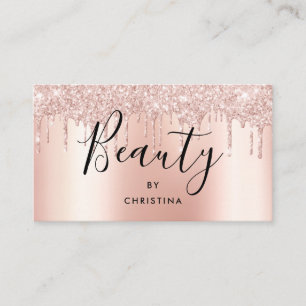 Glitzer Tropfen Rose Gold Schönheitssalon aus Meta Visitenkarte