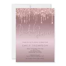 Glitzer Tropfen Rose Gold Script Brautparty
