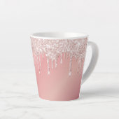 Glitzer Tropfen Rose goldfarbene ombre mädchenhaft Milchtasse (Rechte Ecke)