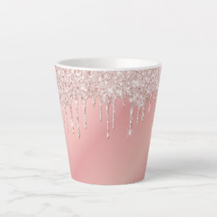 Glitzer Tropfen Rose goldfarbene ombre mädchenhaft Milchtasse