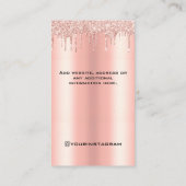 Glitzer Tropfen Rose Goldschmuck Ohrring-Anzeige Visitenkarte (Rückseite)