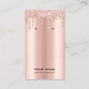 Glitzer Tropfen Rose Goldschmuck Ohrring-Anzeige Visitenkarte