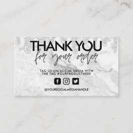 Glitzer Tropfen Salon Marmor Danke Business Card Visitenkarte
